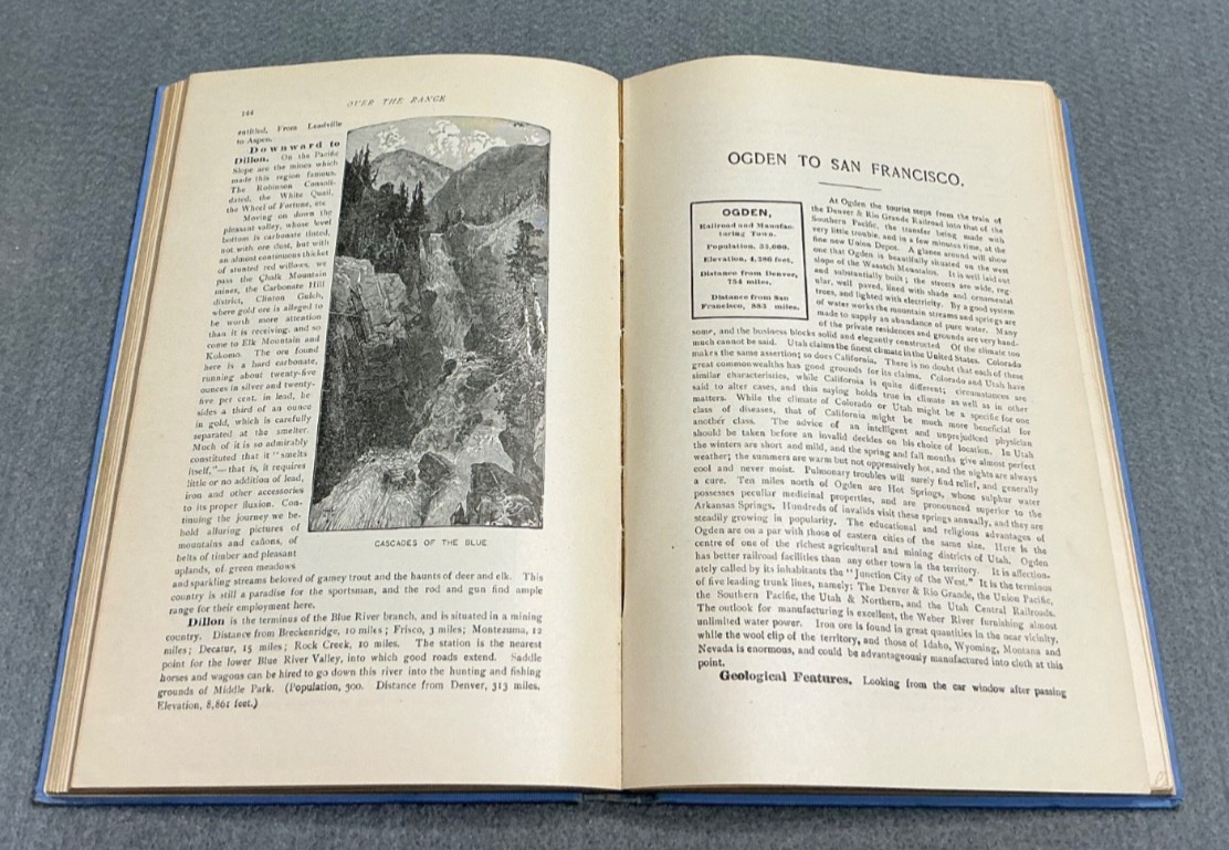 1899 DENVER RIO GRANDE RAILROAD COLORADO-CALIFORNIA WESTERN GUIDEBOOK w/RARE MAP