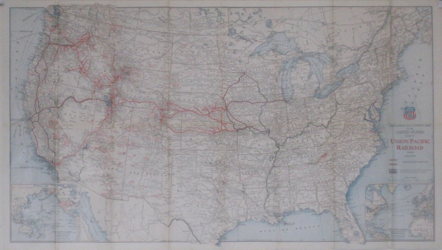 1938 UNION PACIFIC RAILROAD United States System Map Connections Photos History