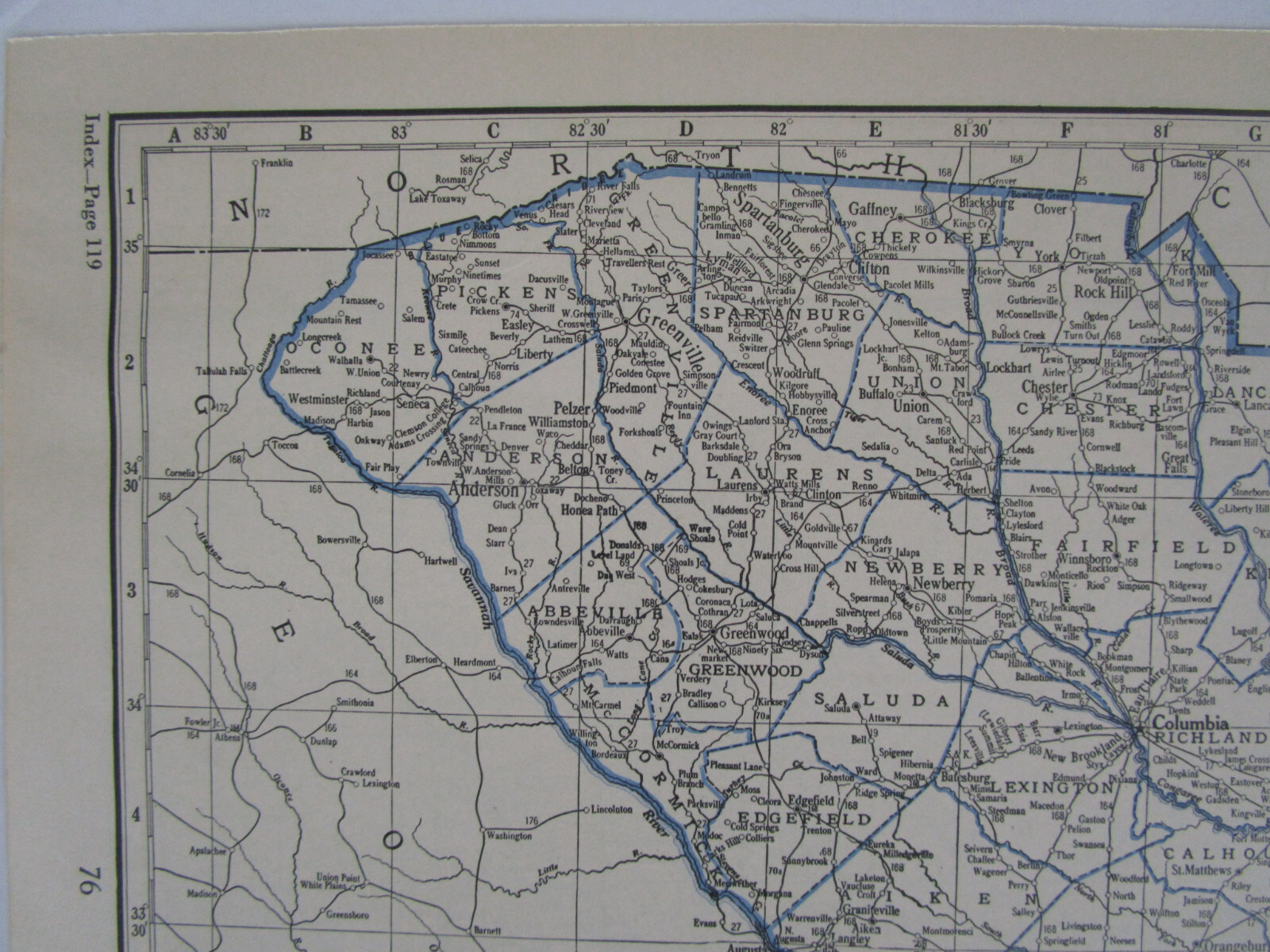 PA SC 1931 PENNSYLVANIA State RAILROAD Map or SOUTH CAROLINA Map