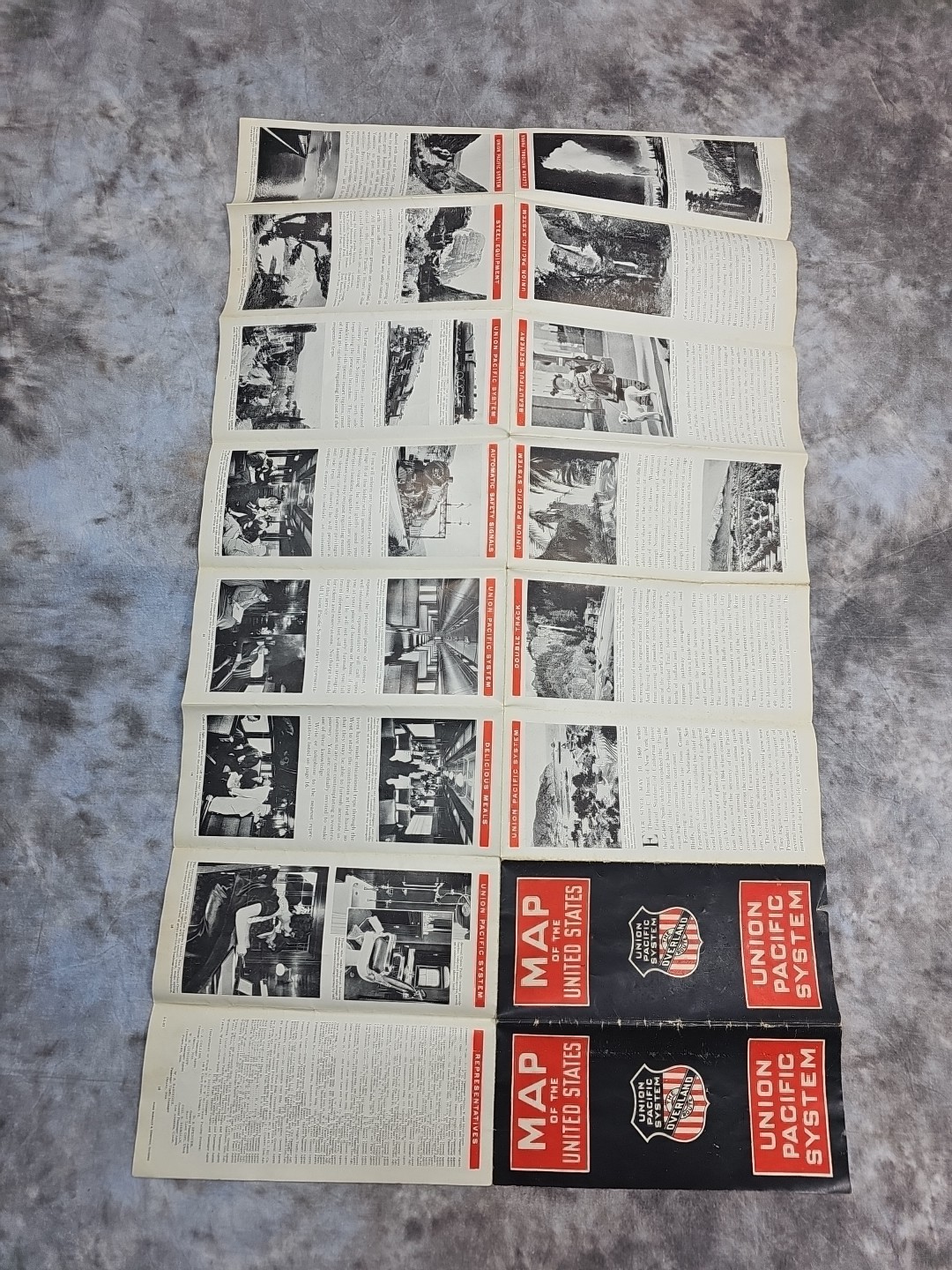 Vintage 1930 Union Pacific System Map of the United States