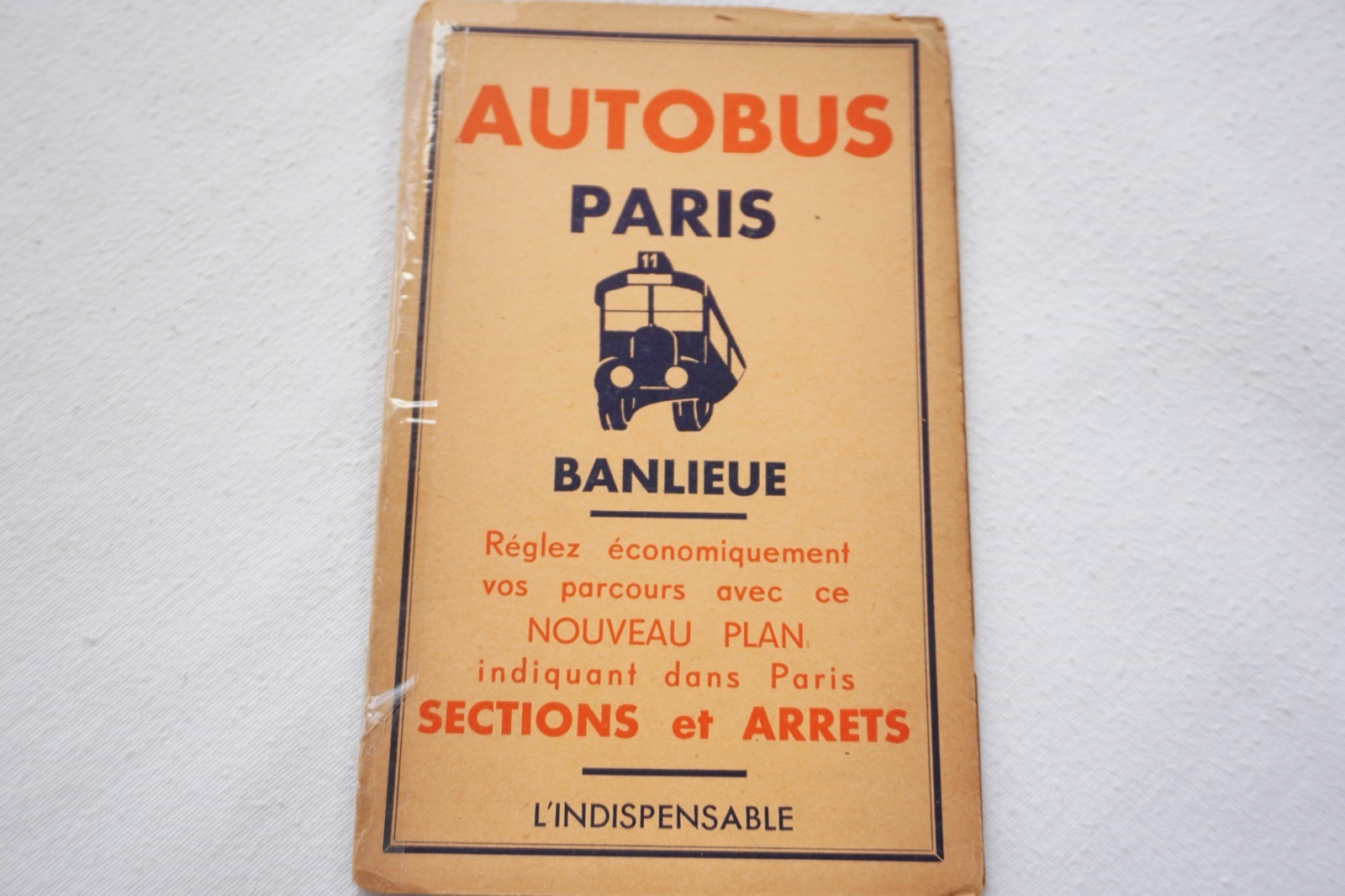 1949 Paris Autobus Metro Map Bus Railway Map France