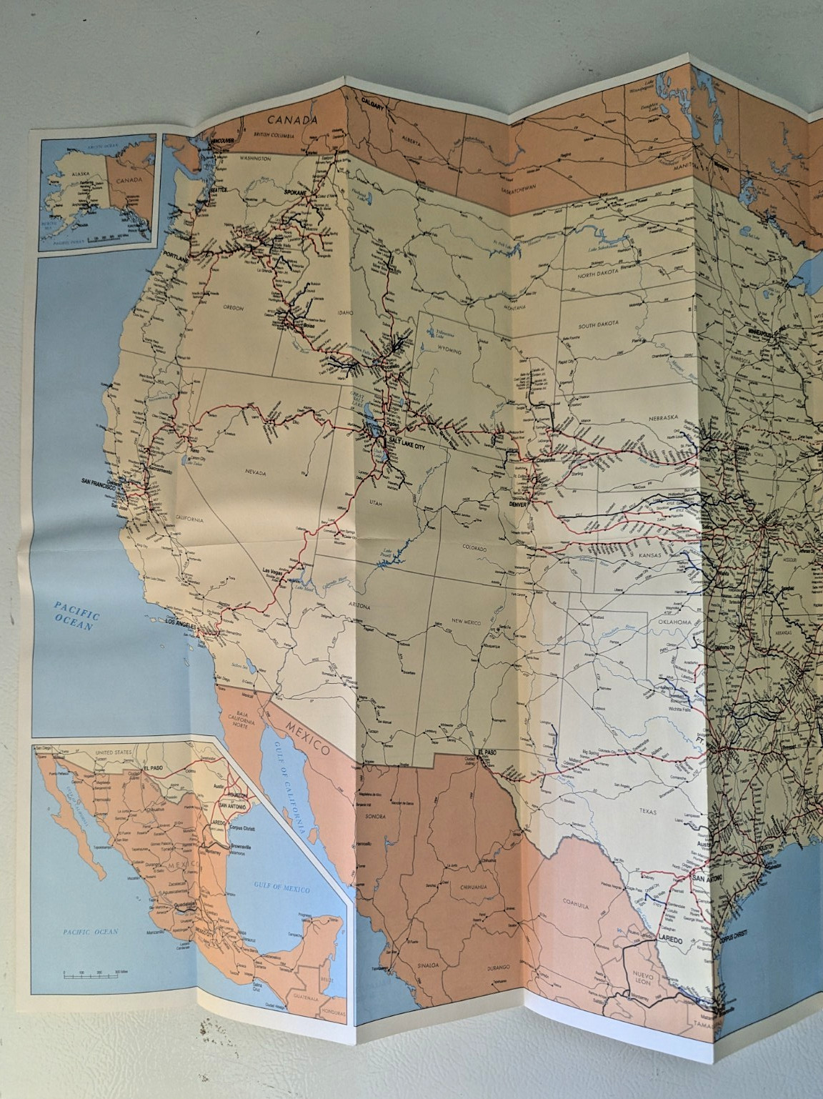 1994 Union Pacific Railroad USA Map System Route Rail Train