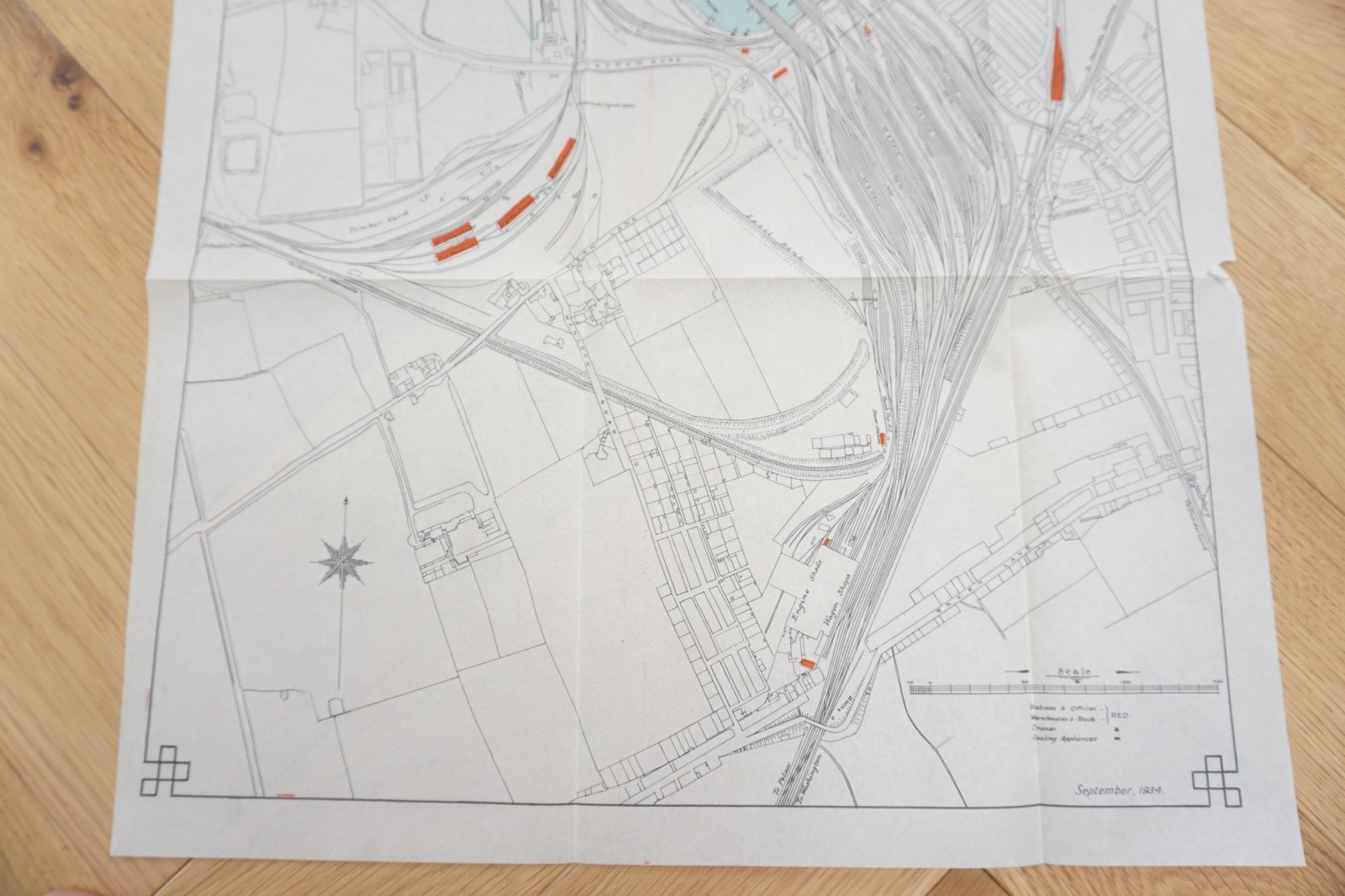 1934 LNER Tyne Dock Railway Plan Map