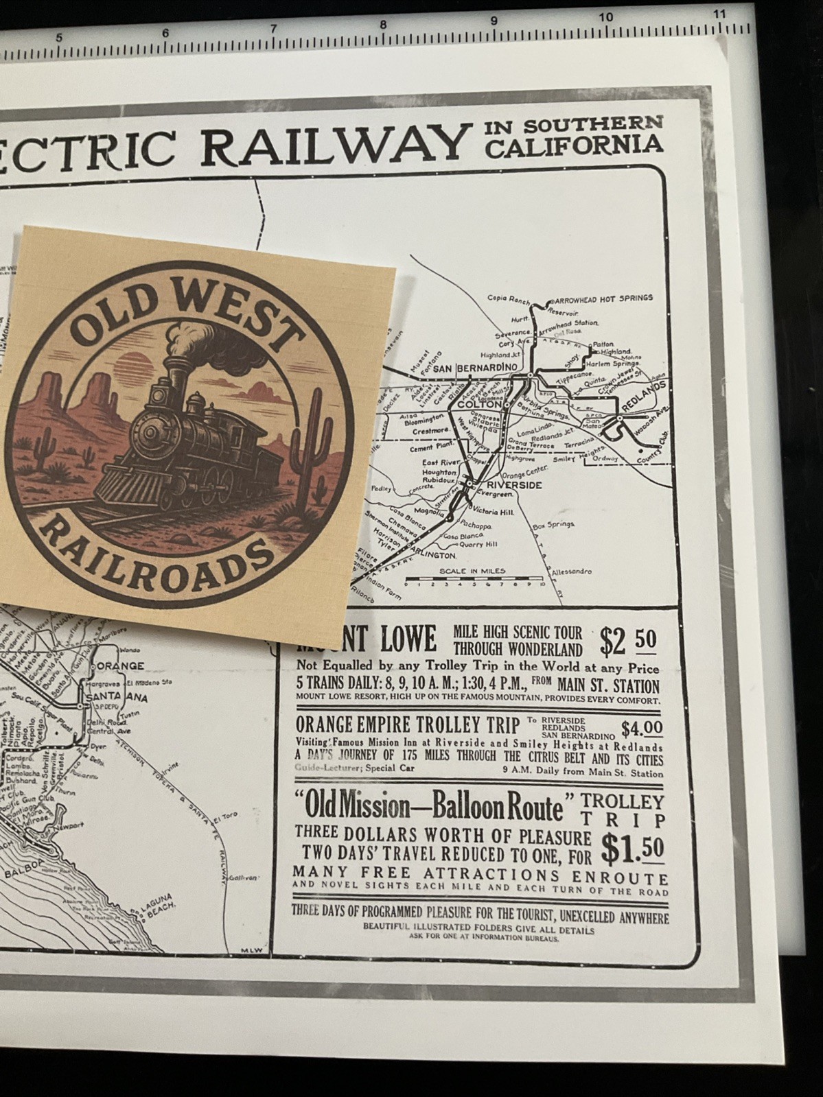 PE Pacific Electric Railway 1912 Route Map Southern California Copy