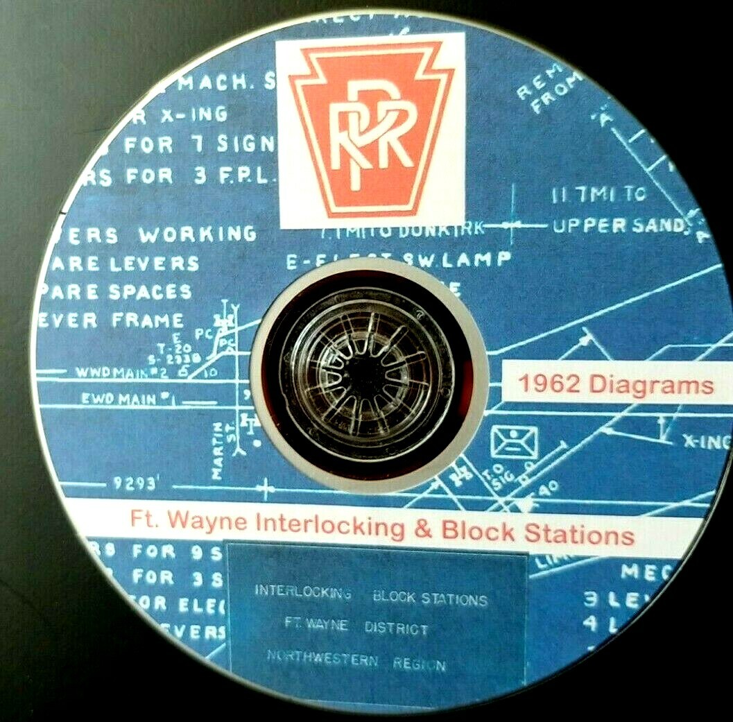 Pennsylvania Railroad 1962 Ft Wayne Interlocking Diagrams PDF Pages on DVD