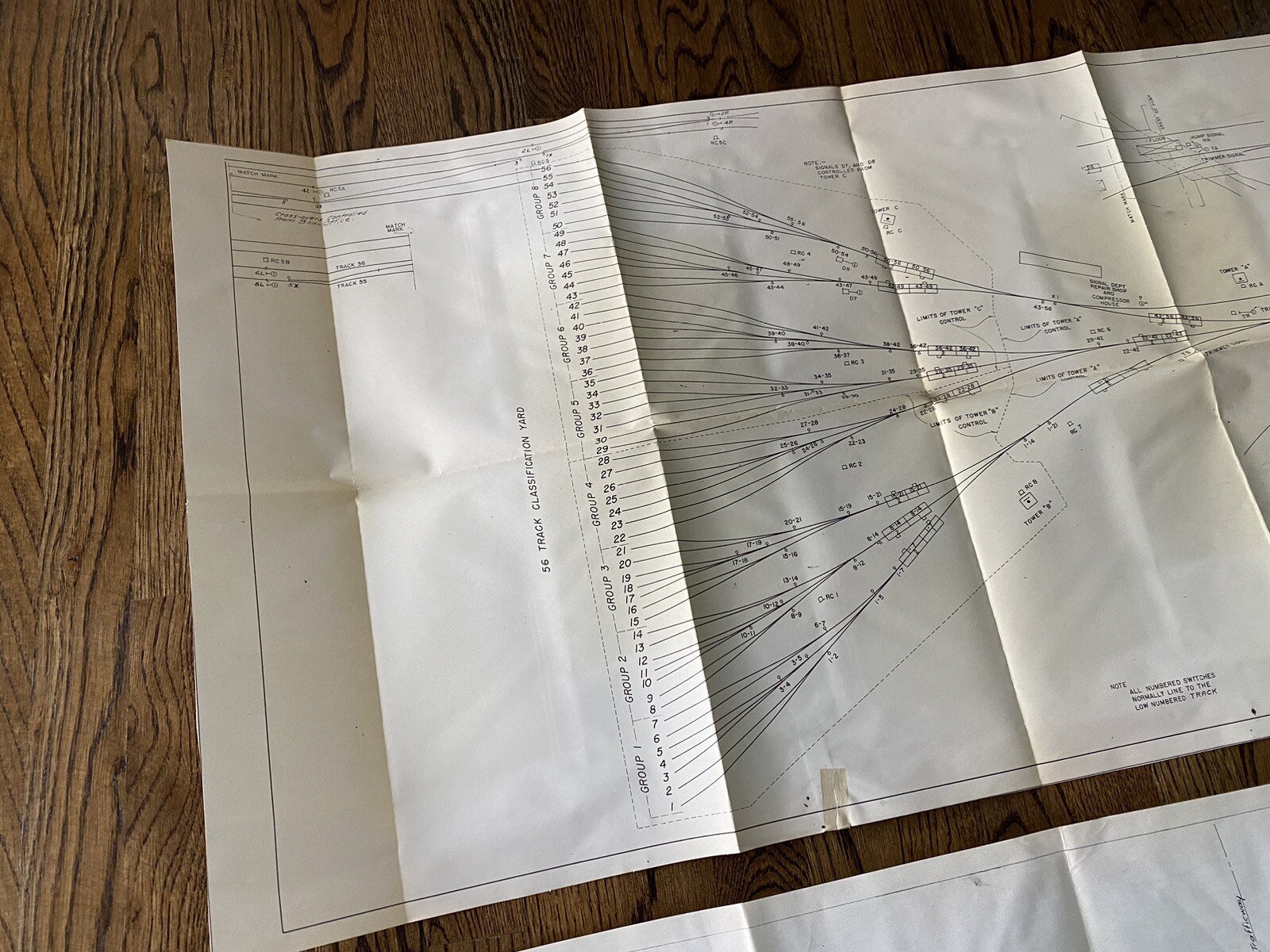 1940s/50s AT&SF Santa Fe Railway Argentine Kansas Railyard Railroad Map Lot RARE