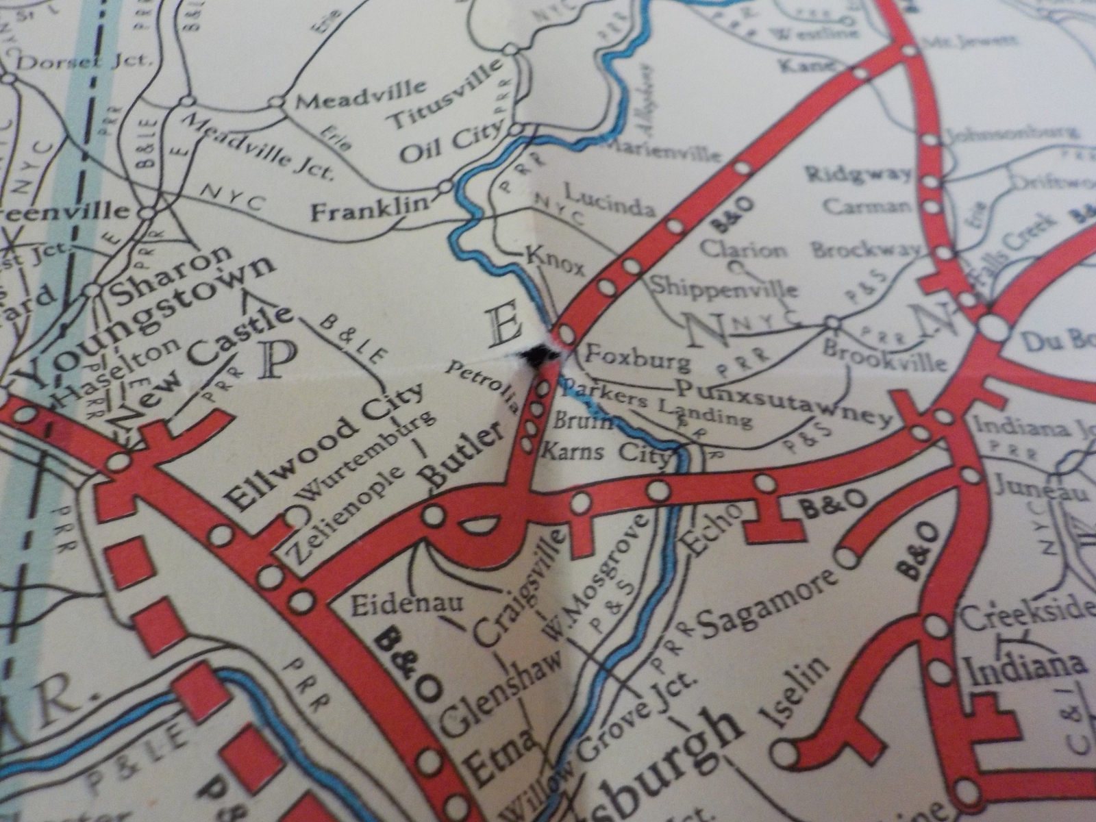 Map Baltimore & Ohio Railroad System 1951 August