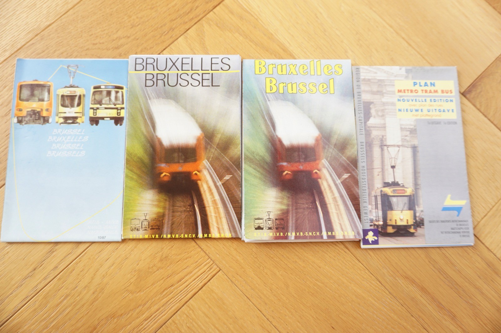 1987 1988 1989 1990s Belgium Brussels Tram Tramways Railway Bus Map x4