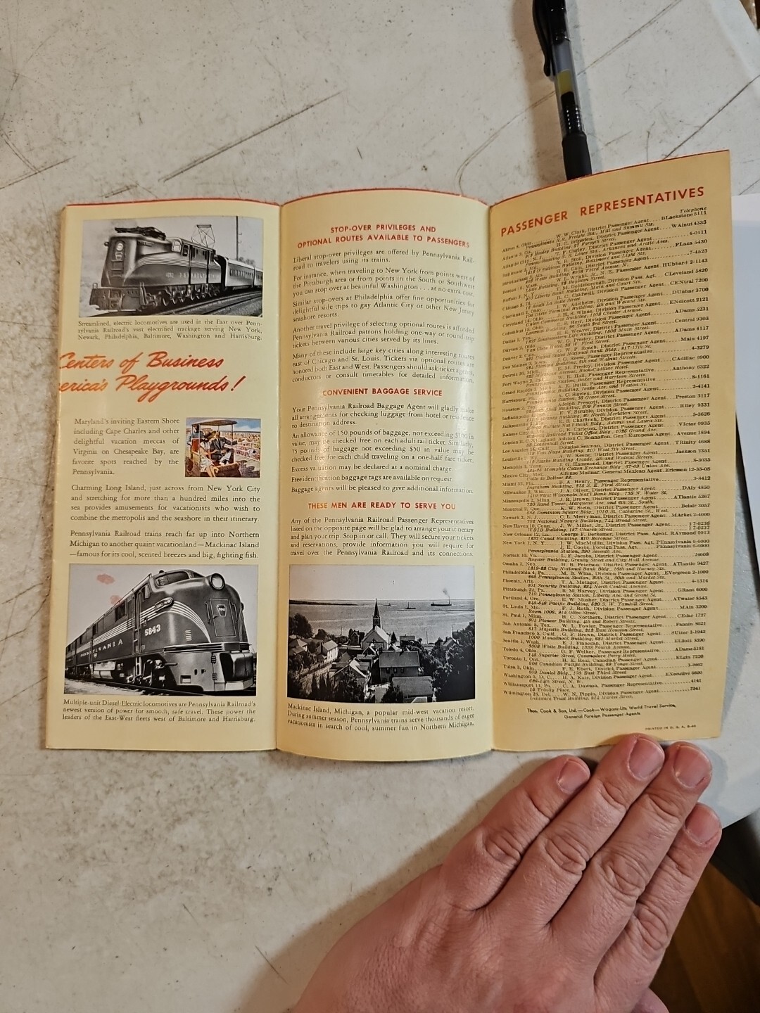 1948 PENNSYLVANIA RAILROAD SCENIC GUIDE MAP BROCHURE COLOR PHOTOS ILLUSTRATIONS