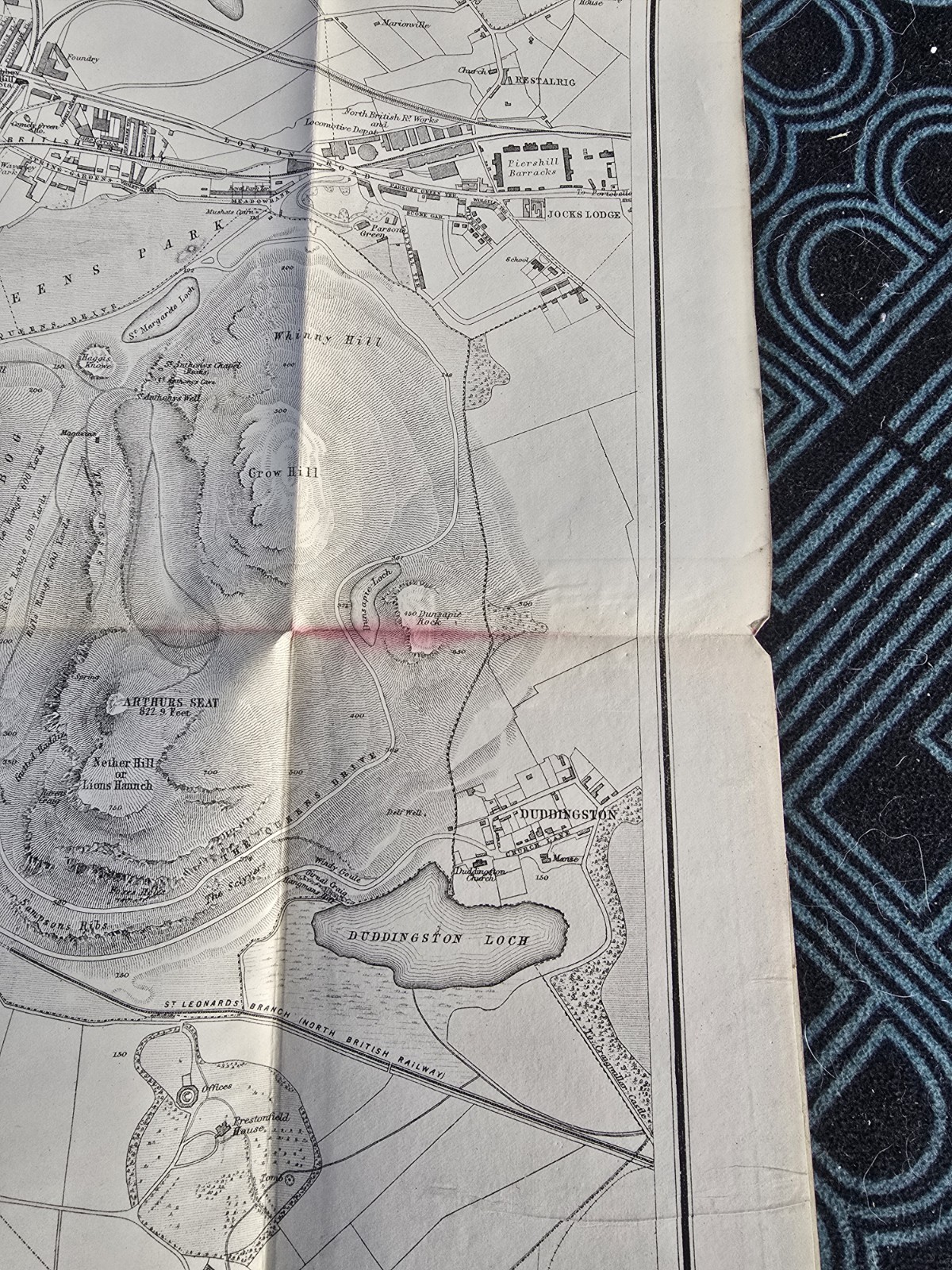 1887 Bartholomew Map Edinburgh & Leith Post Office Plan Victorian Folding