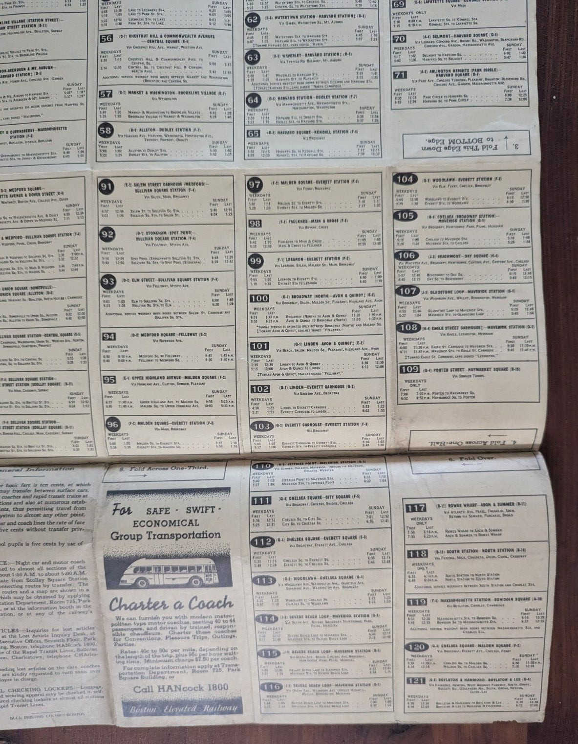Boston Elevated Railway System Map Booklet 1936