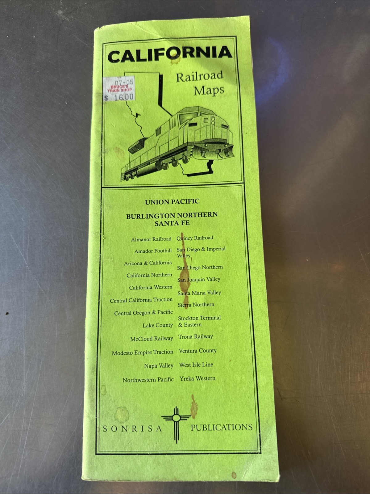 2005 California Railroad Map Pocket Guide. All The State Including Station Index