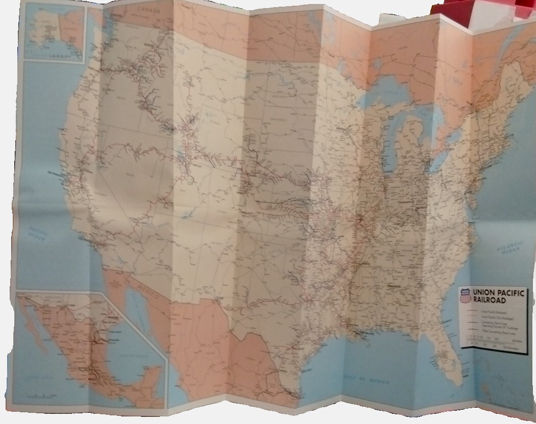Map Union Pacific Railroad 1994 UP & Connecting Short Lines