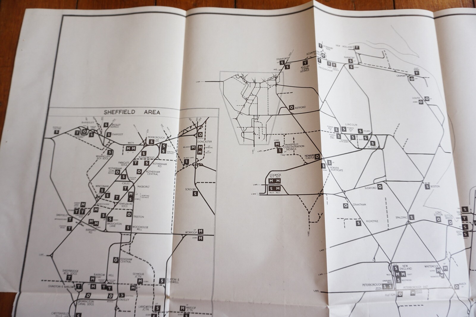 1958 Marshalling Yards Open at 1958 Eastern Region Railway Map