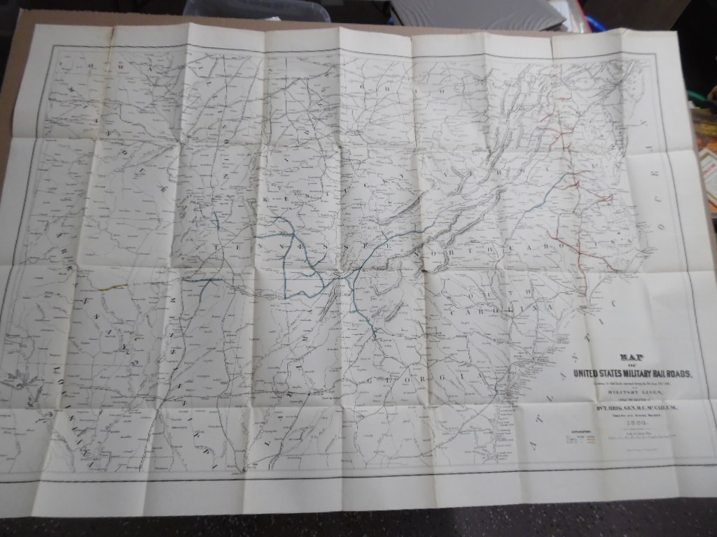 1866 Map of United States Military Railroads Under General McCallum Julius Bein