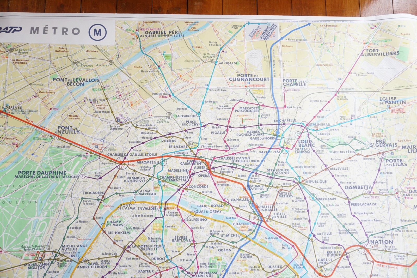 1983 France RATP Metro Underground Tube Map Railway Quad Poster