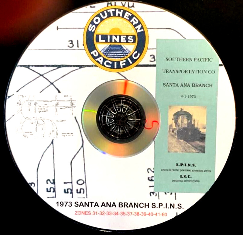 Southern Pacific RR 1973 Santa Ana Branch SPINS PDF Pages on DVD