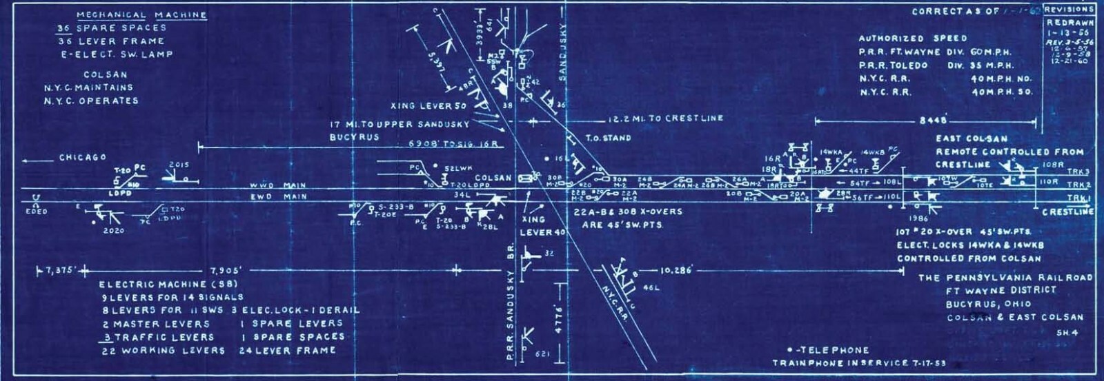 Pennsylvania Railroad 1962 Ft Wayne Interlocking Diagrams PDF Pages on DVD