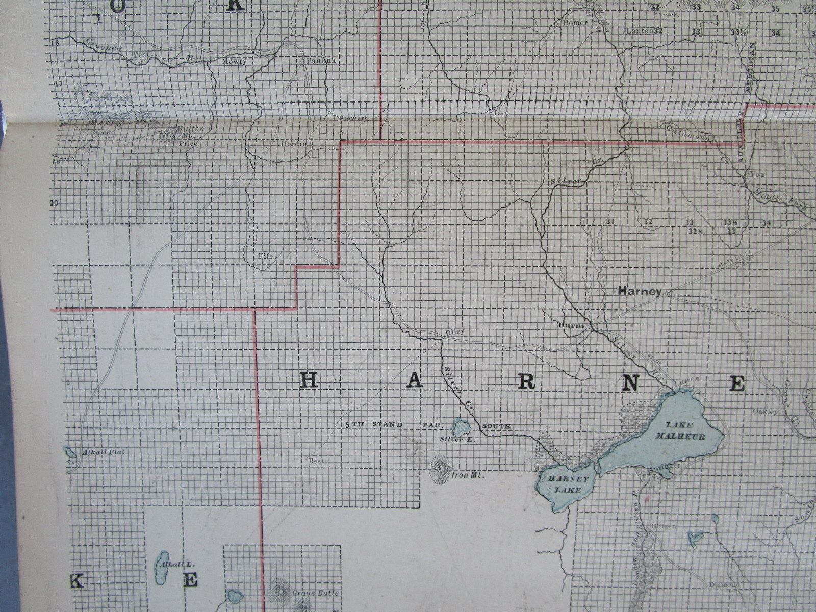 OR 1897 EASTERN OREGON Cram RAILROAD Map SUMPTER VALLEY RR or PROVIDENCE RI City