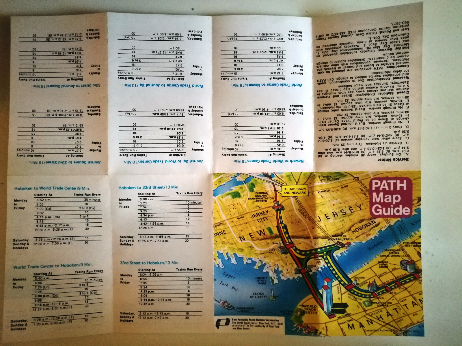 Vintage USA Railway Map of 1979 – New York rail connection with New Jersey