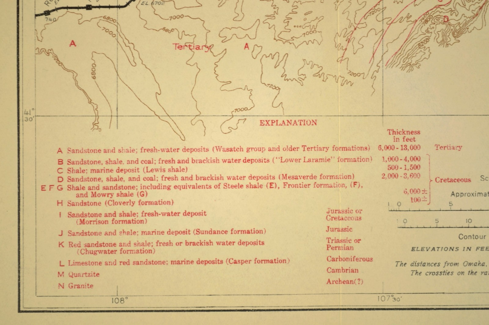 Antique Union Pacific Railroad Map Rawlins Wyoming Red Desert Great Divide Basin