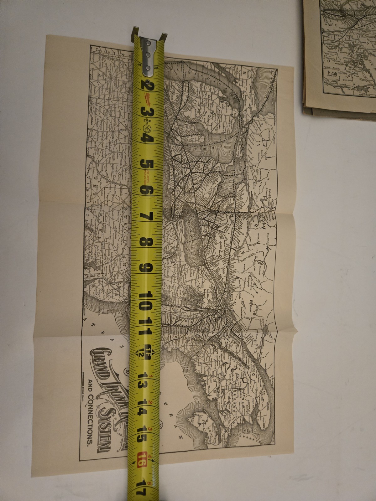 1910 Grand Trunk Railway System & Connections Map 3024 Original Northeast US