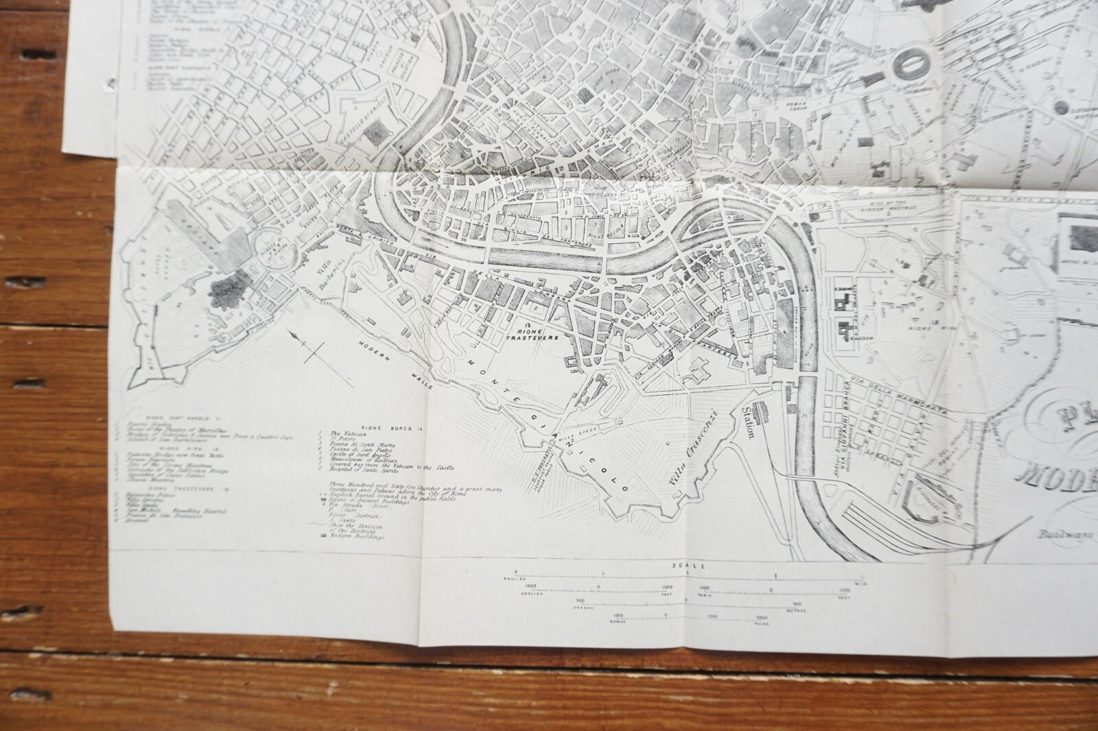 1899 Bradshaws Map of Rome Italy Original Railway Map