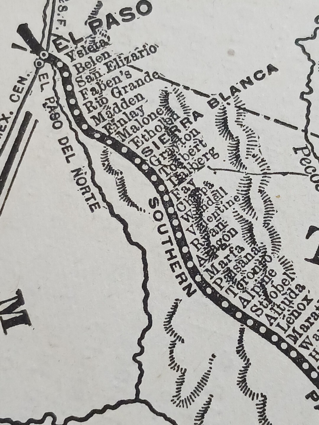 1902 Train Route Map SOUTHERN PACIFIC SYSTEM Atlantic System Railroad All Lines