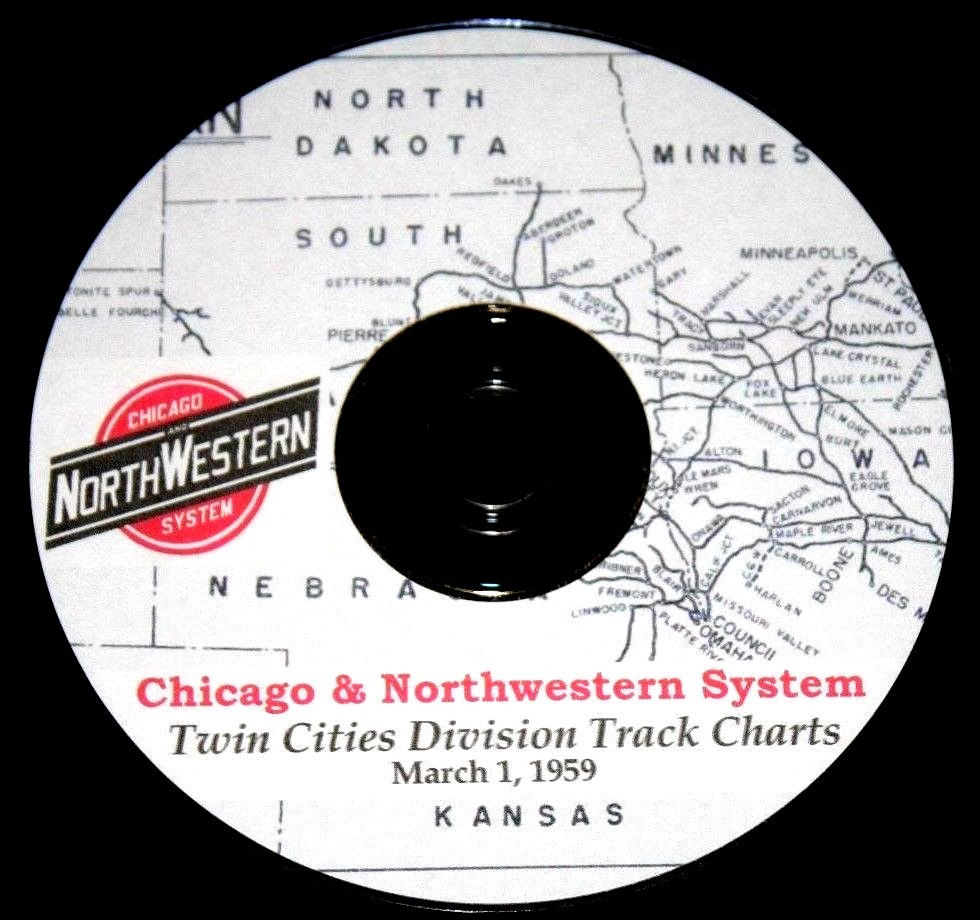 Chicago & Northwestern RR 1959 Twin Cities Division Track Chart PDF Pages on DVD