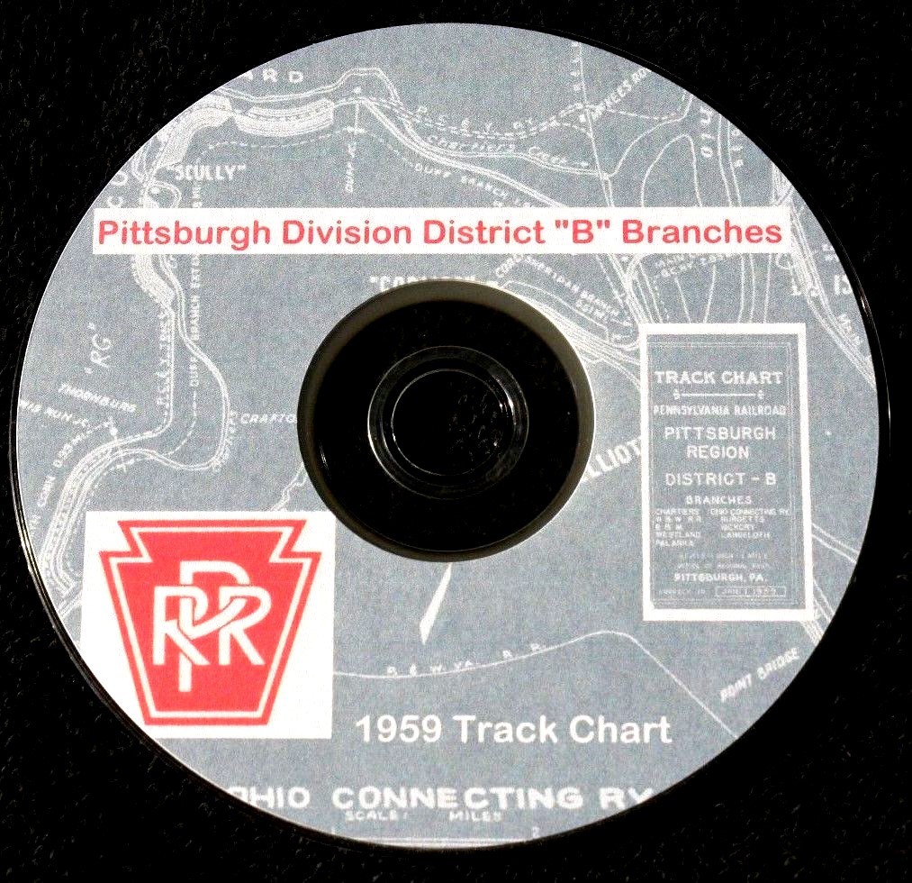 Pennsylvania RR 1959 Pittsburgh Div. District “B” Branches PDF Pages on DVD