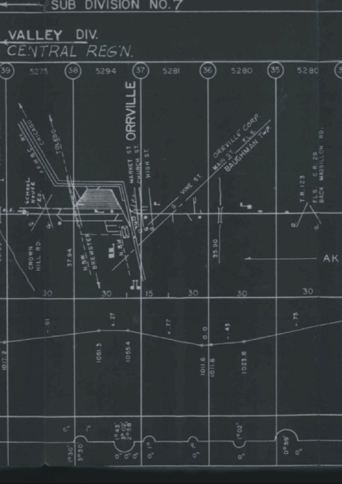 Penn Central 1971 Valley Main, Akron Br Mahoning Sec.Track Chart PDF Page on DVD