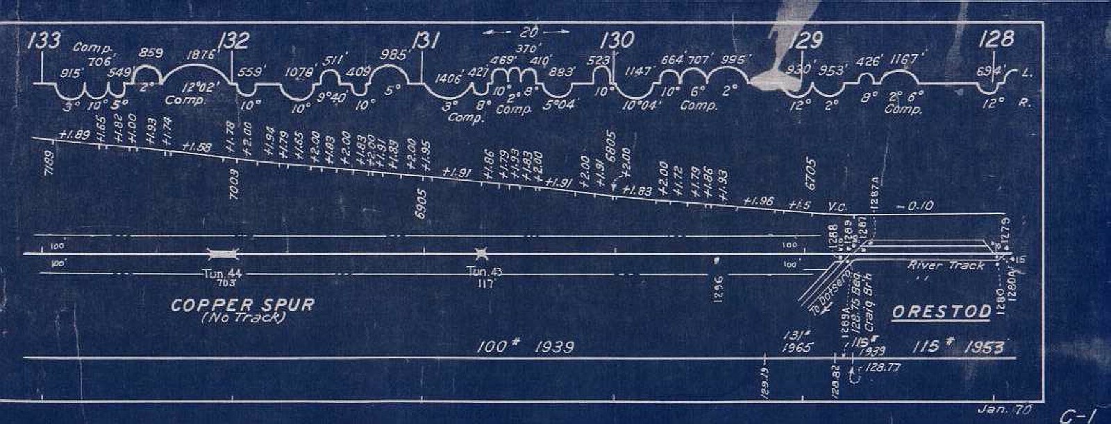 Denver & Rio Grande WesternRR 1970 Orestod to Craig Track Chart PDF pages on DVD