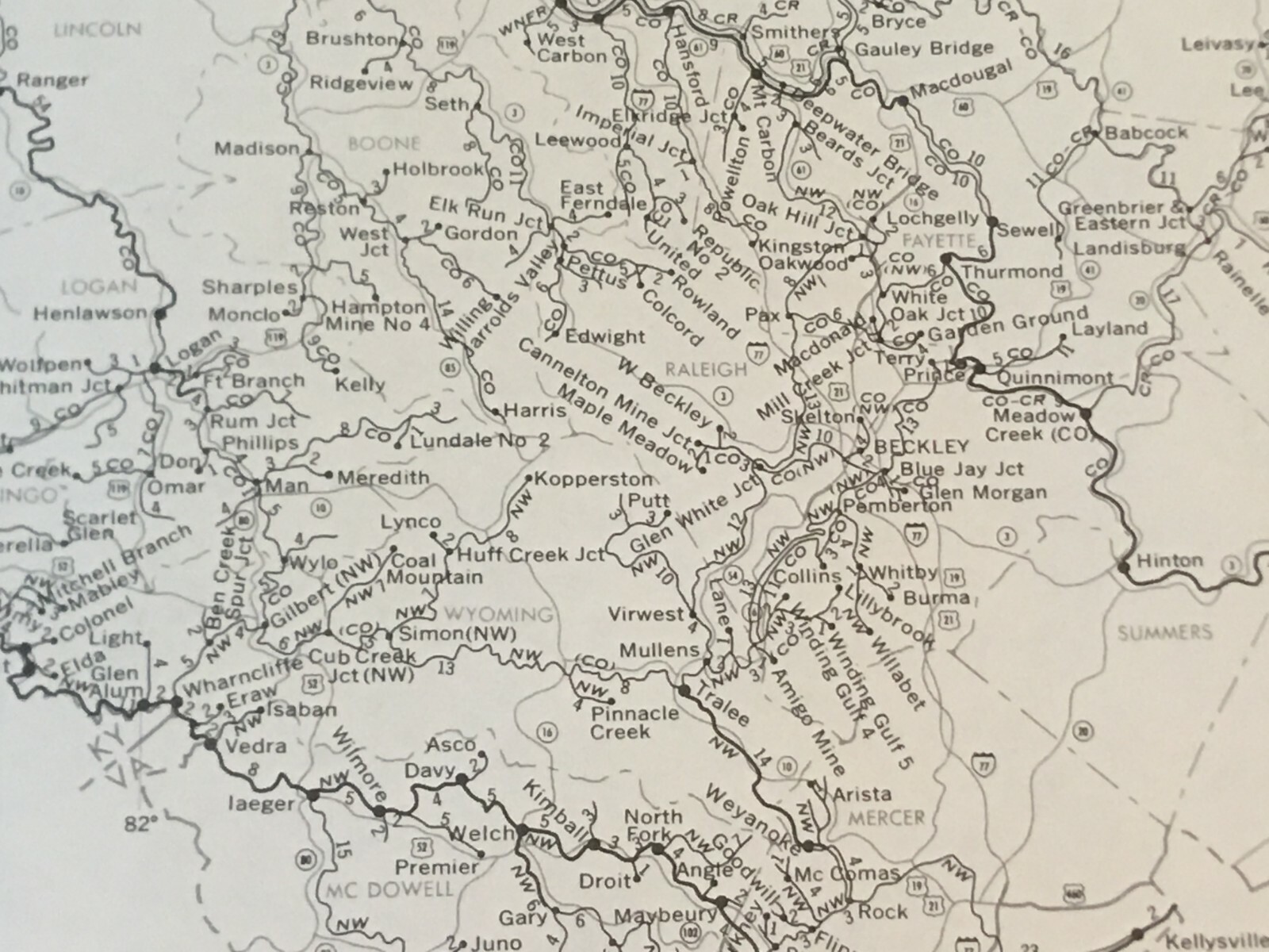 Vintage 1976 West Virginia Transportation Map●Federal Railroad Admin●11″x17″