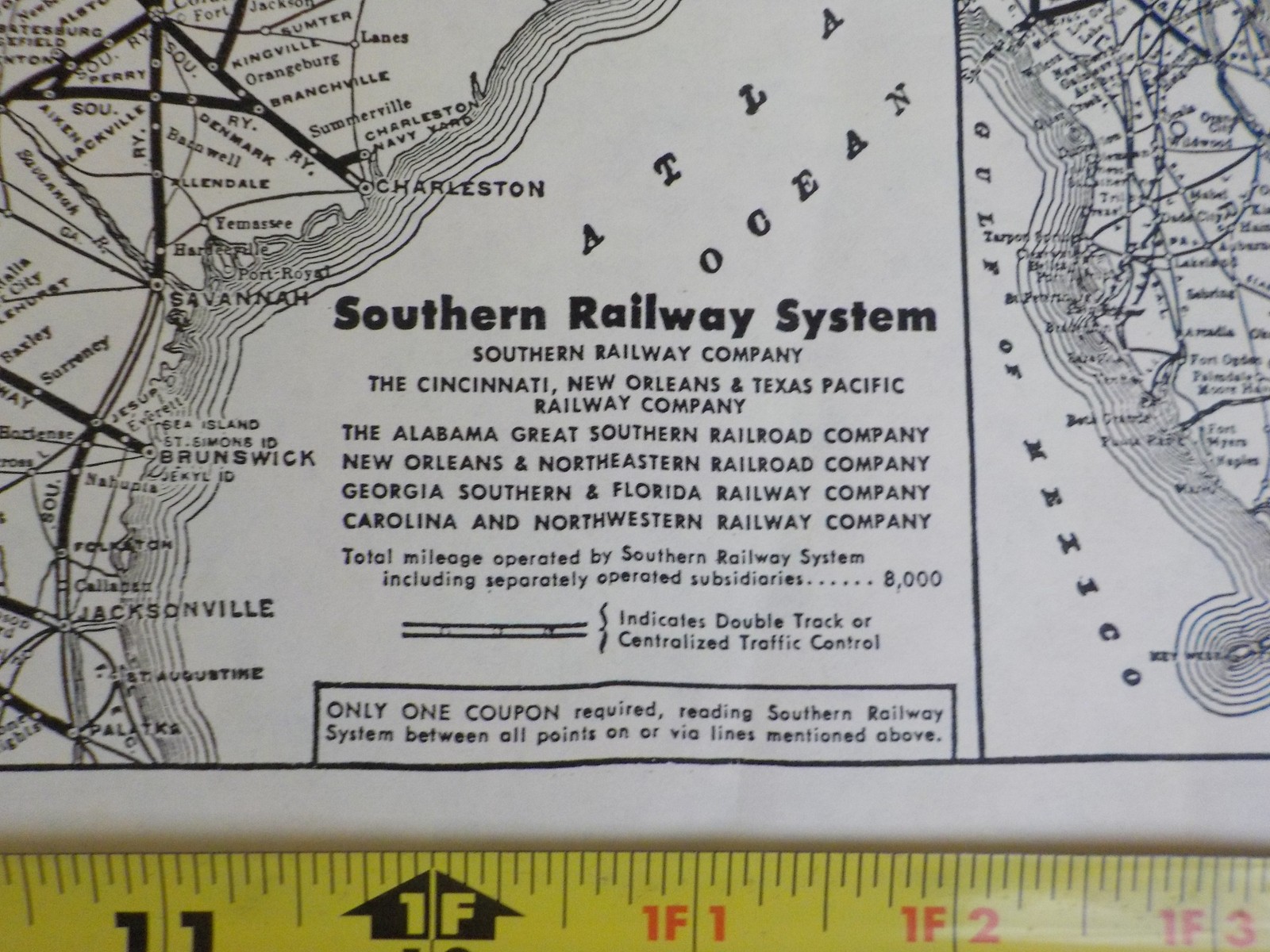 Map Southern Railway System 1956 May 17×10.25 6072A Not an original