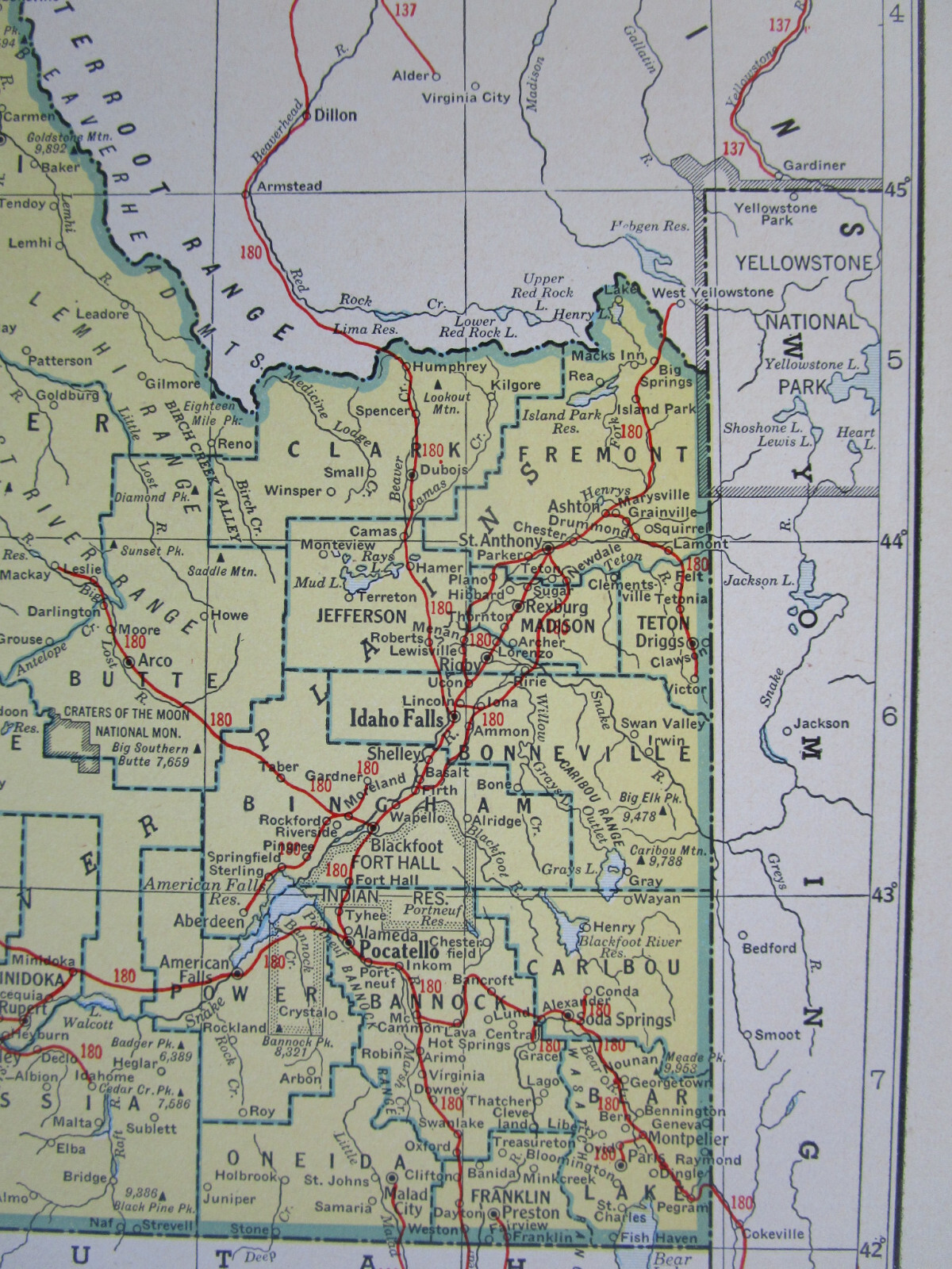 1942 ID RAILROAD Map NEZ PERCE & IDAHO RR ~or~ IL Map PADUCAH & ILLINOIS RR