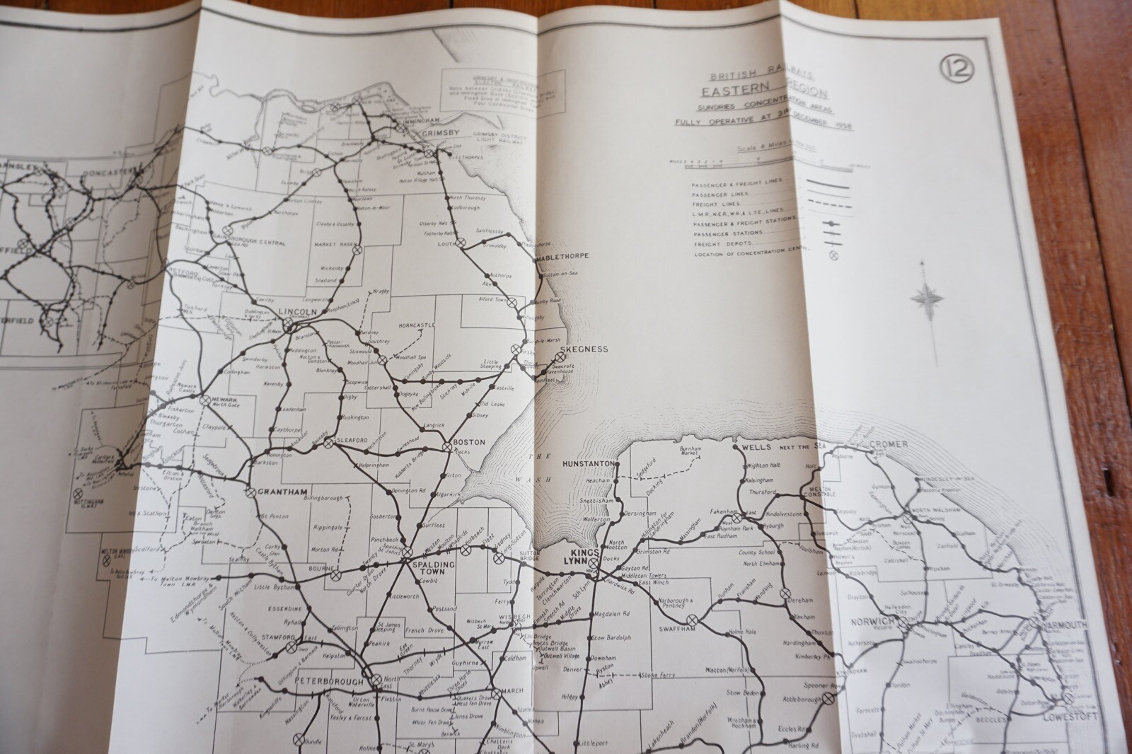 1958 Sundries Concentrations Areas 1958 Eastern Region Railway Map
