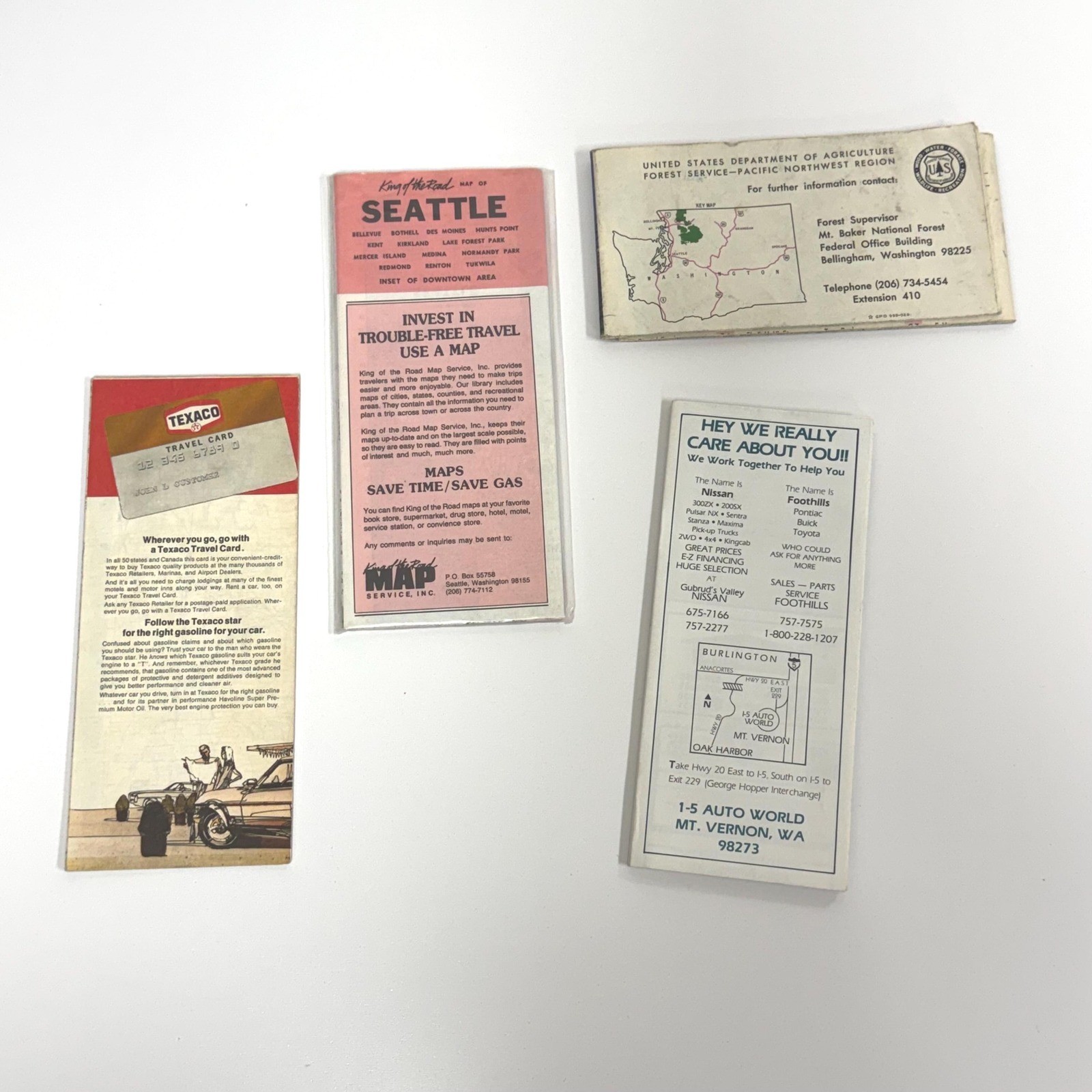 Vtg Road Maps Set of PNW paper ephemera for display, scrapbooking, crafting, etc