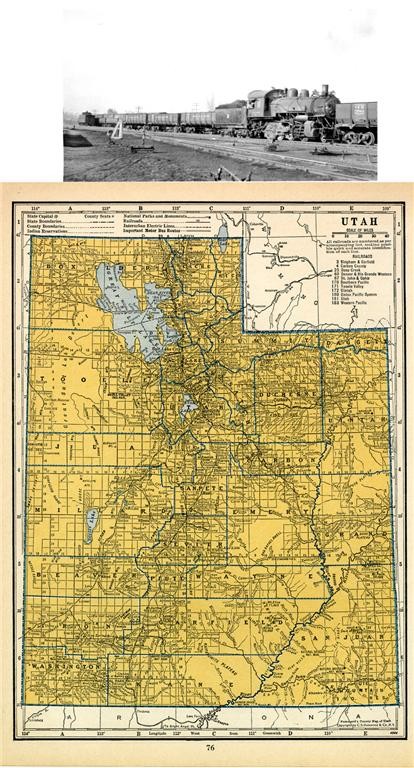A 1939 UTAH RAILROAD MAP SHOWS ALL RR DEPOTS TOWNS + UTAH RR PRINT HISTORY