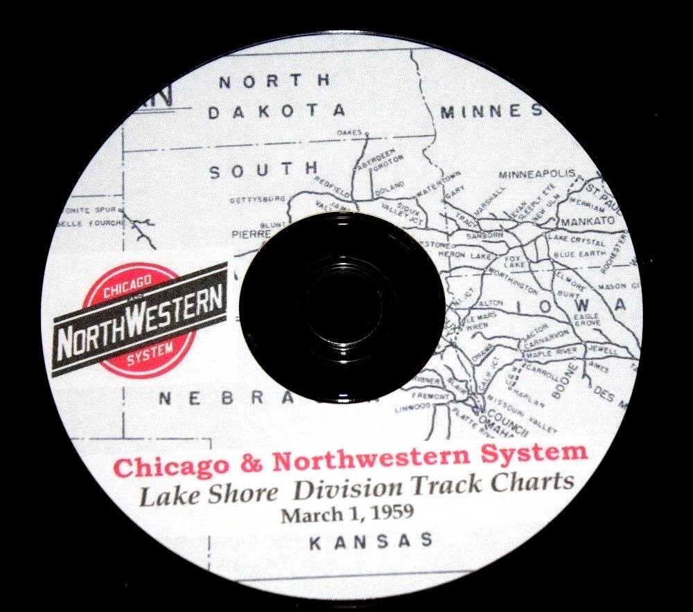 C&NW RR 1959 Lake Shore Division Track Chart PDF Pages USB drive for “hotice-jj