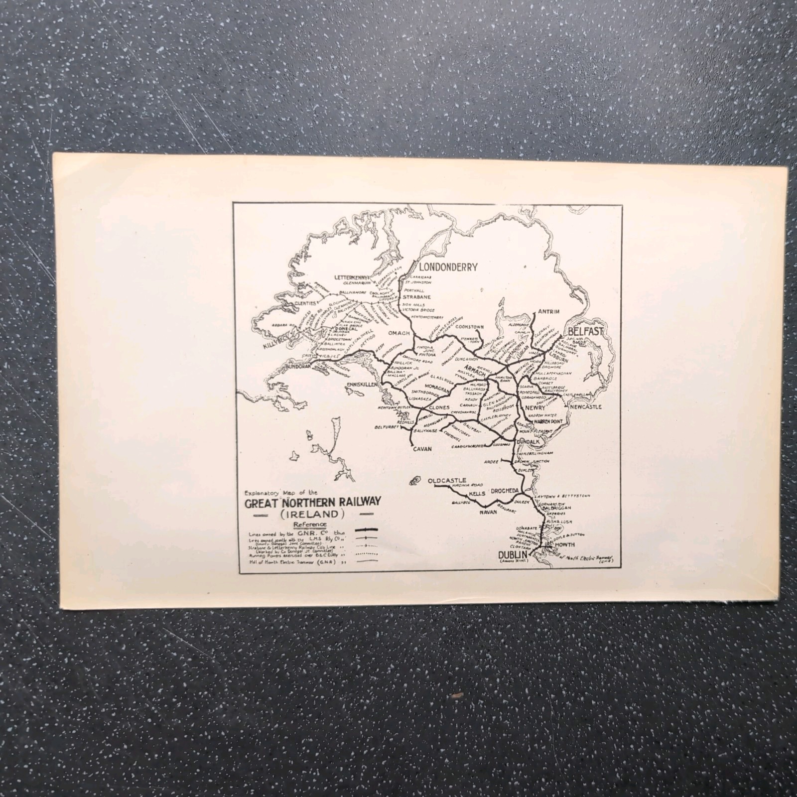 Original 1928 Map of Great Northern Ireland Railway General Map