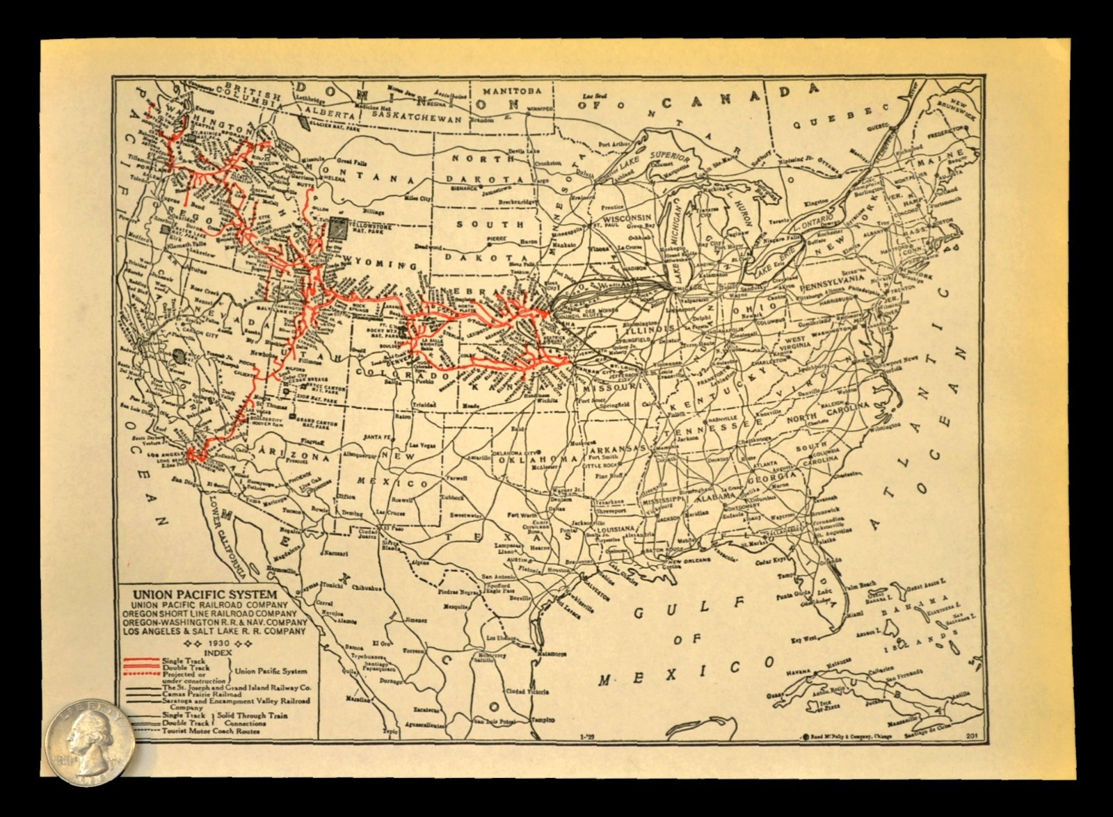 Vintage UNION PACIFIC Railroad Map RR System Original Antique ca 1939