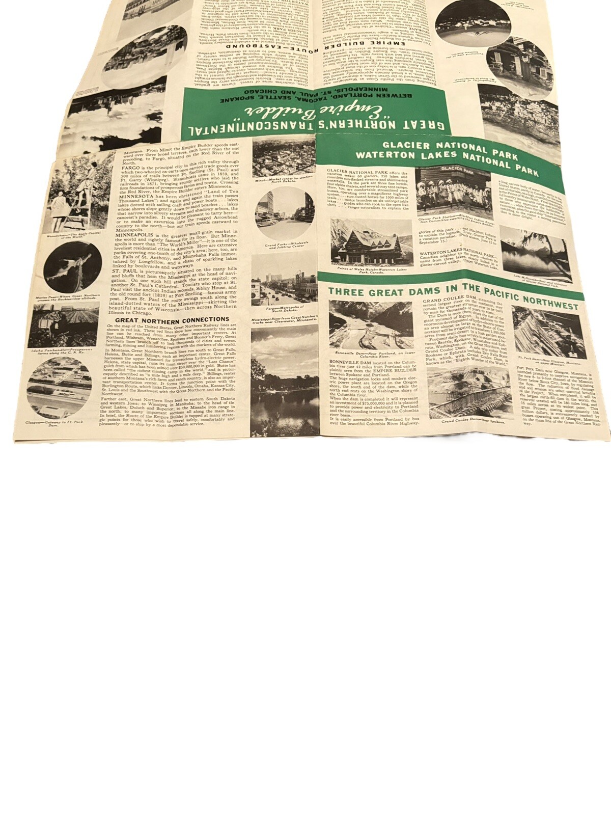 GN Rwy Great Northern Railway Empire Builder Route Map of US 1939 E-11-39