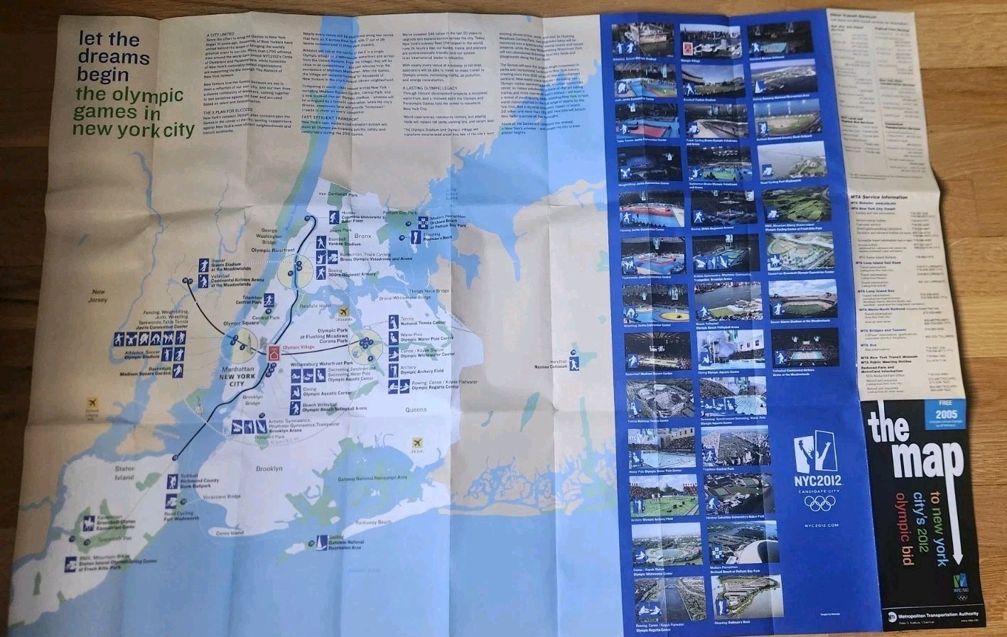 NYC New York City Transit Subway Map Olympic Bid 2005. Mint unused