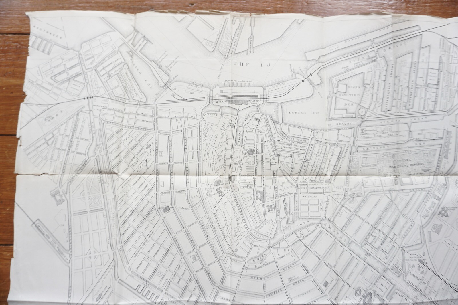 1899 Bradshaws Map of Amsterdam Netherlands Original Railway Map