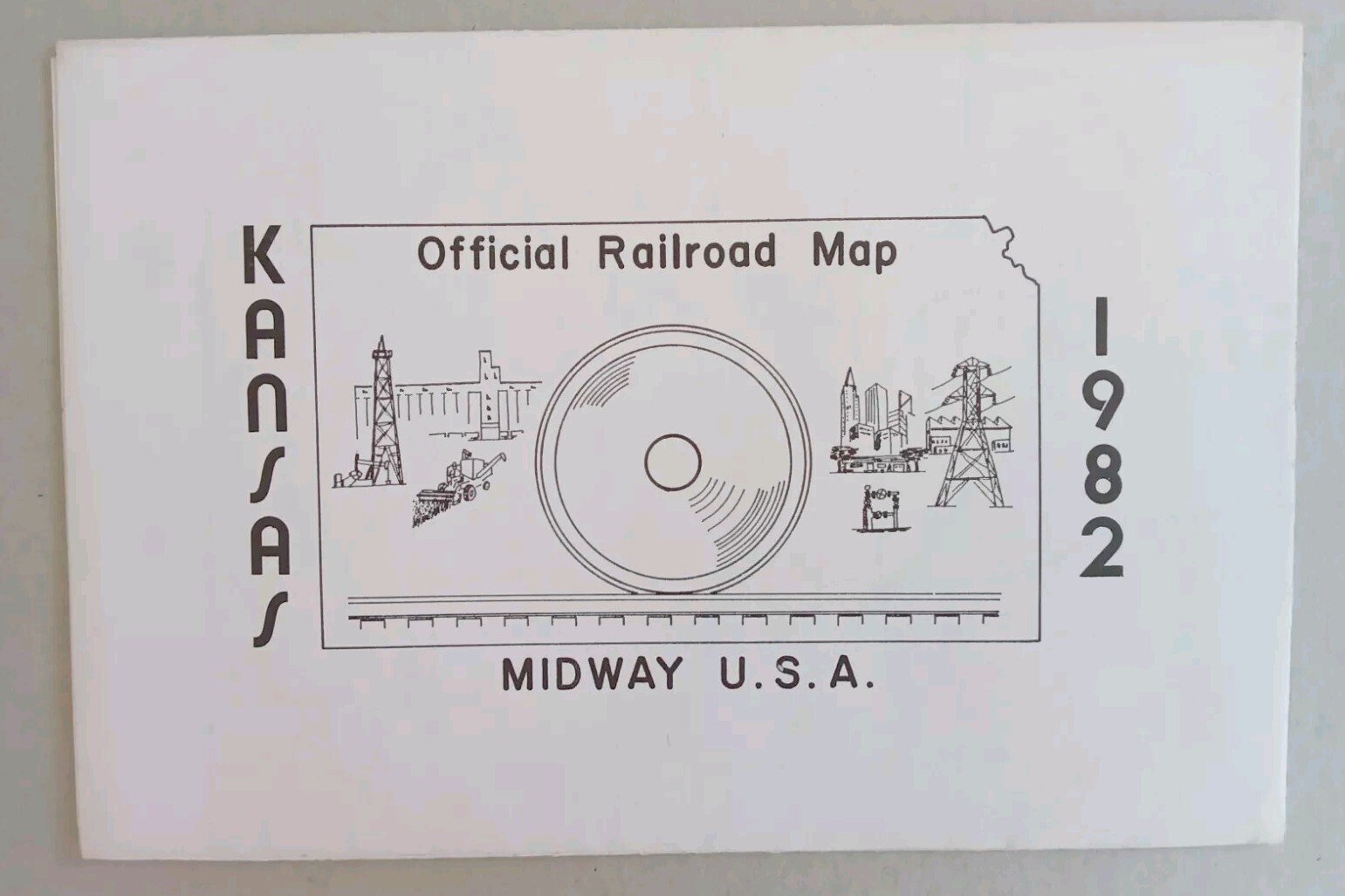 VINTAGE 1982 KANSAS STATE OFFICIAL RAILROAD MAP
