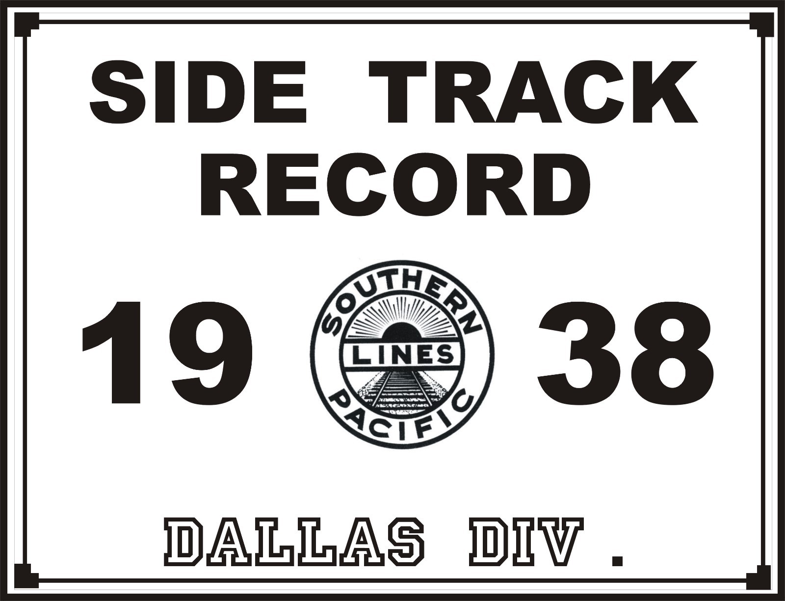 Texas & New Orleans T&NO 1938 Dallas Division Side Track Record Pages on DVD