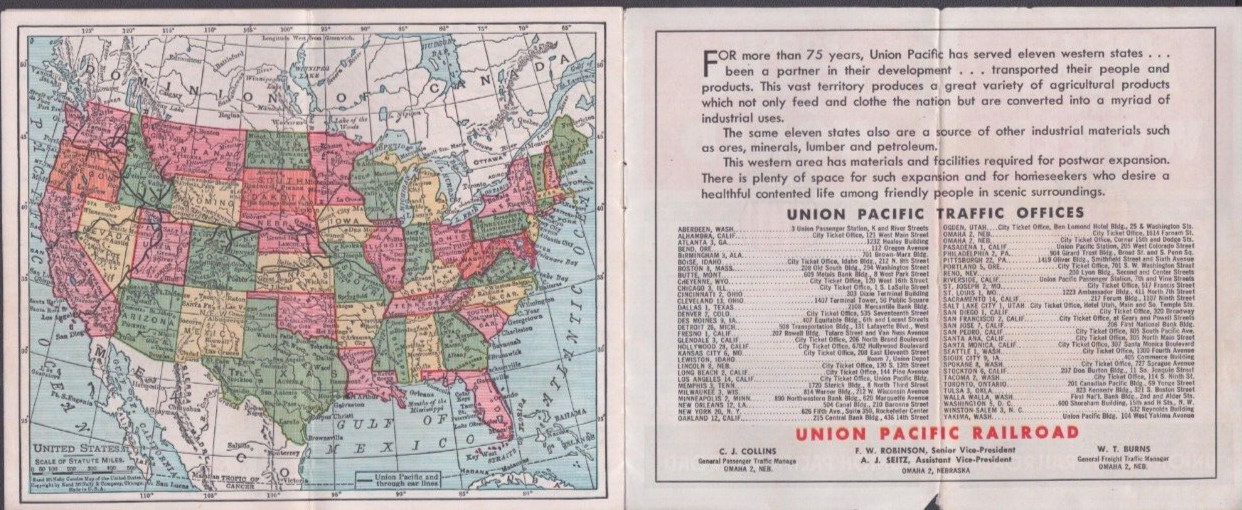 Union Pacific Railroad Pocket Atlas of the World Strategic Middle Route Omaha NE