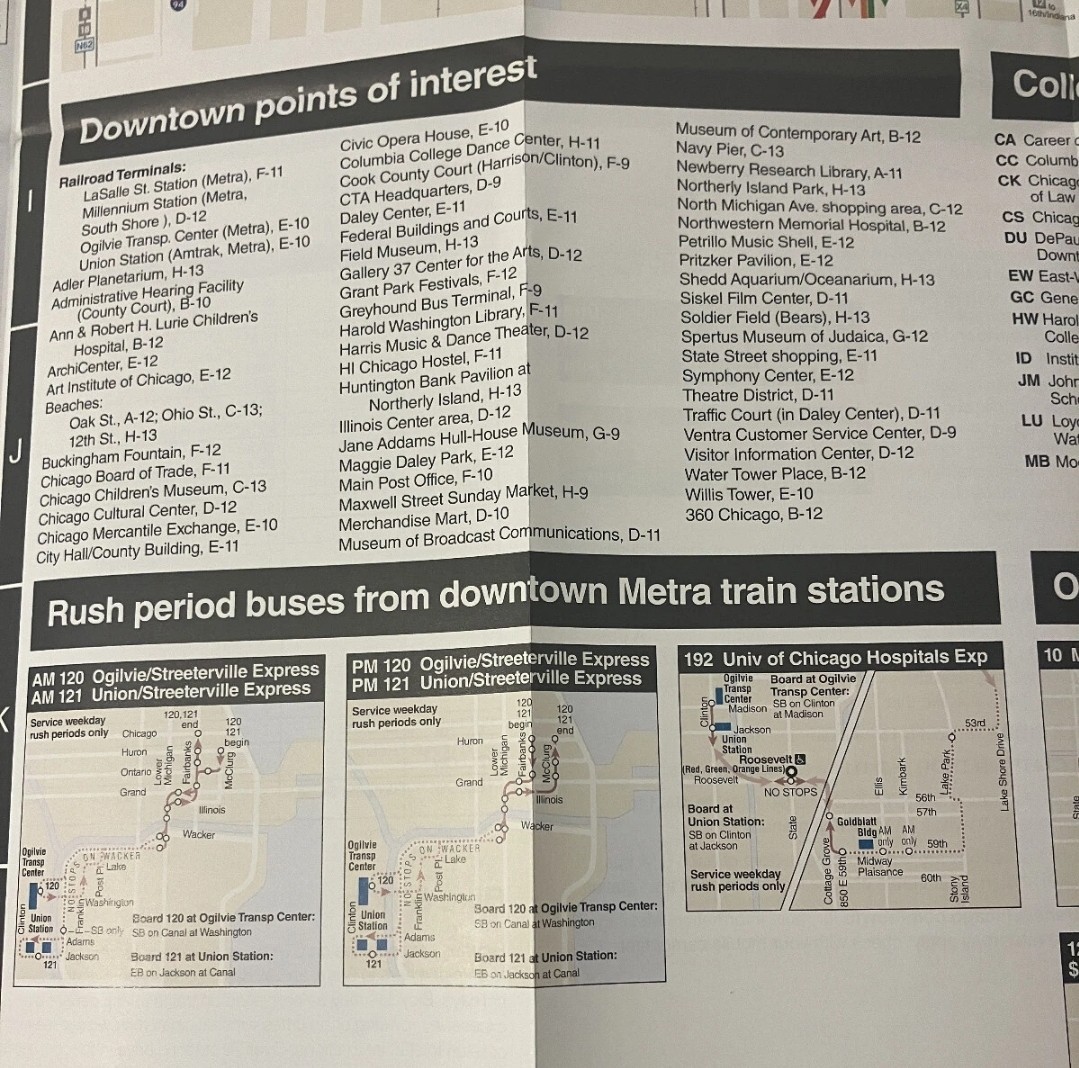 CHICAGO TRANSIT AUTHORITY (CTA) BUS and RAIL “L” MAP July 2024