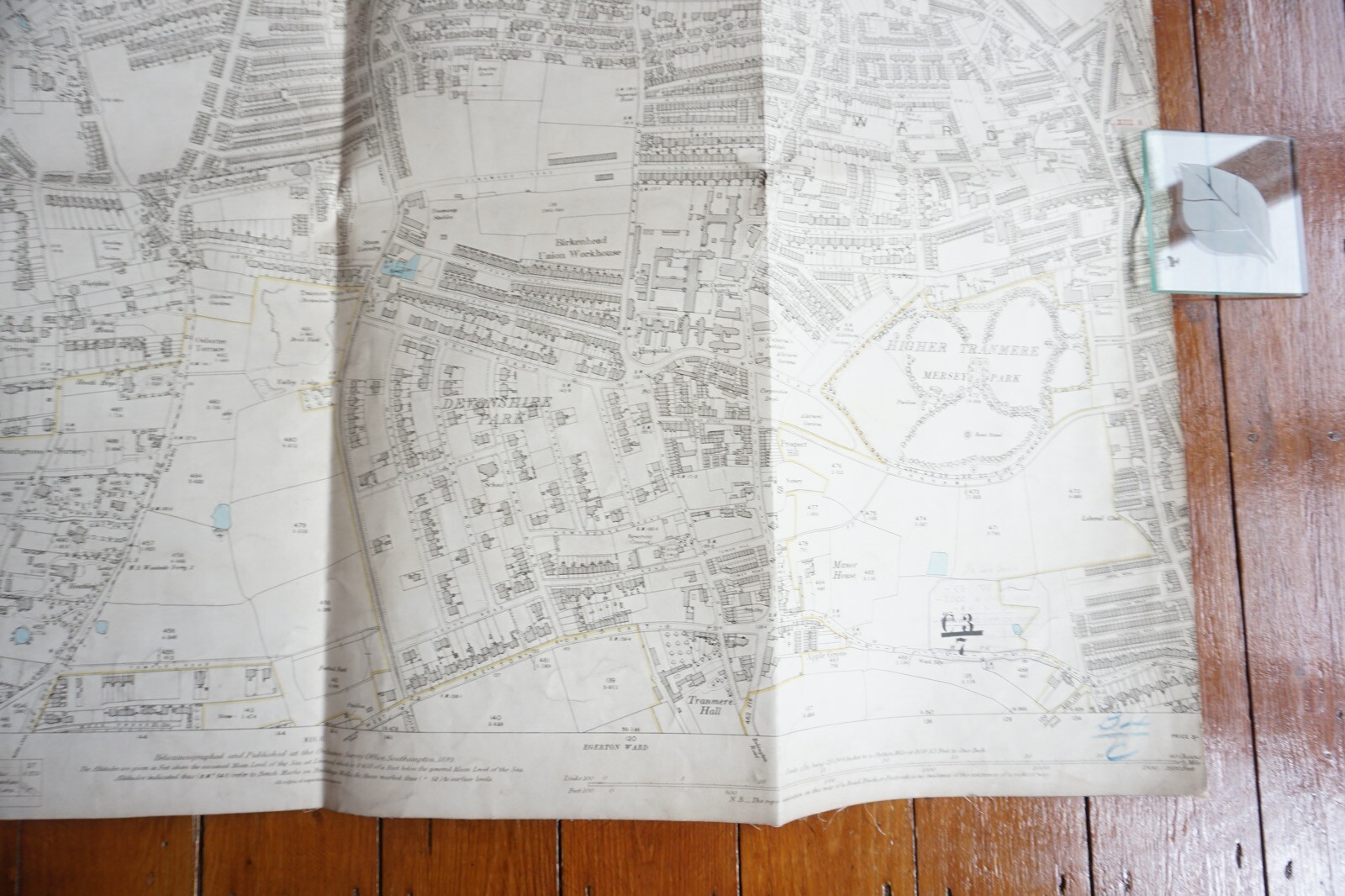 1898 Birkenhead GWR Linen OS Railway Map