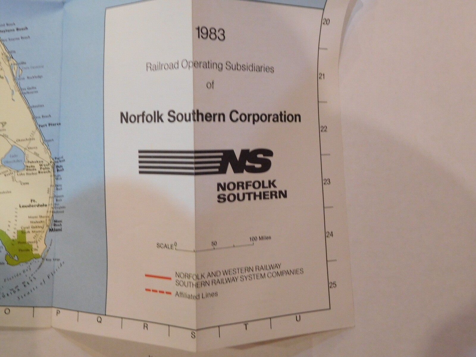 Map Norfolk Southern Operating subsidiaries 1983 NS